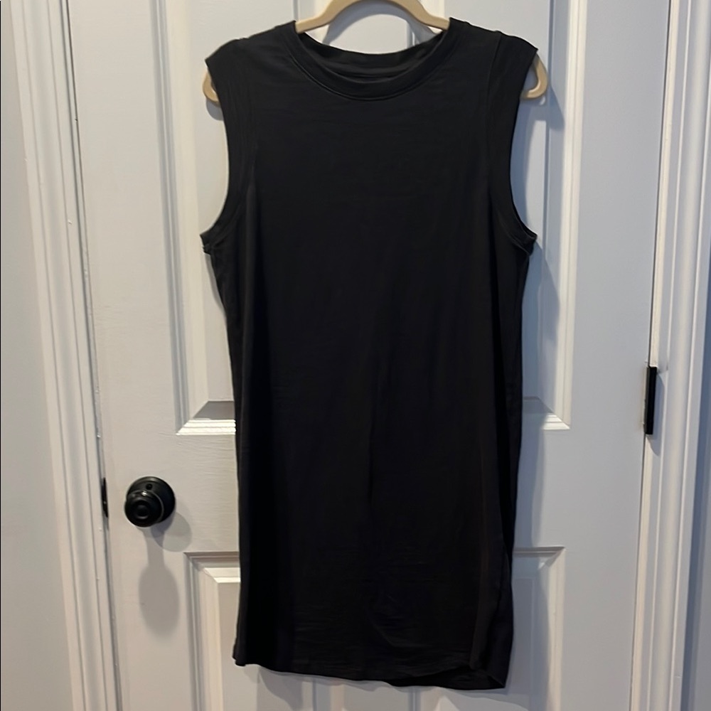 Fatherty Sleeveless Casual Sunwashed Cotton Black Dress Size Medium